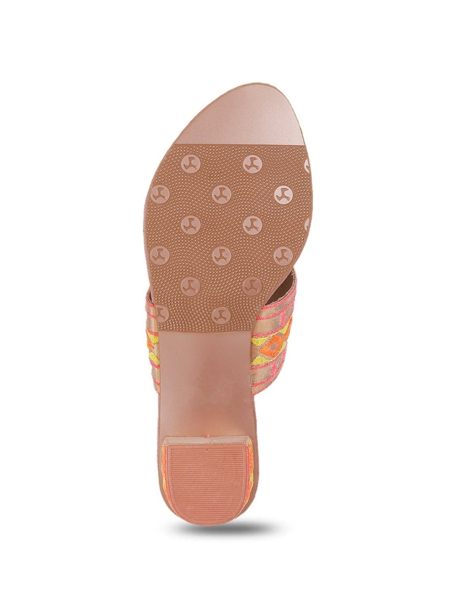 Mochi Women's Rose Gold T-Strap Sandals