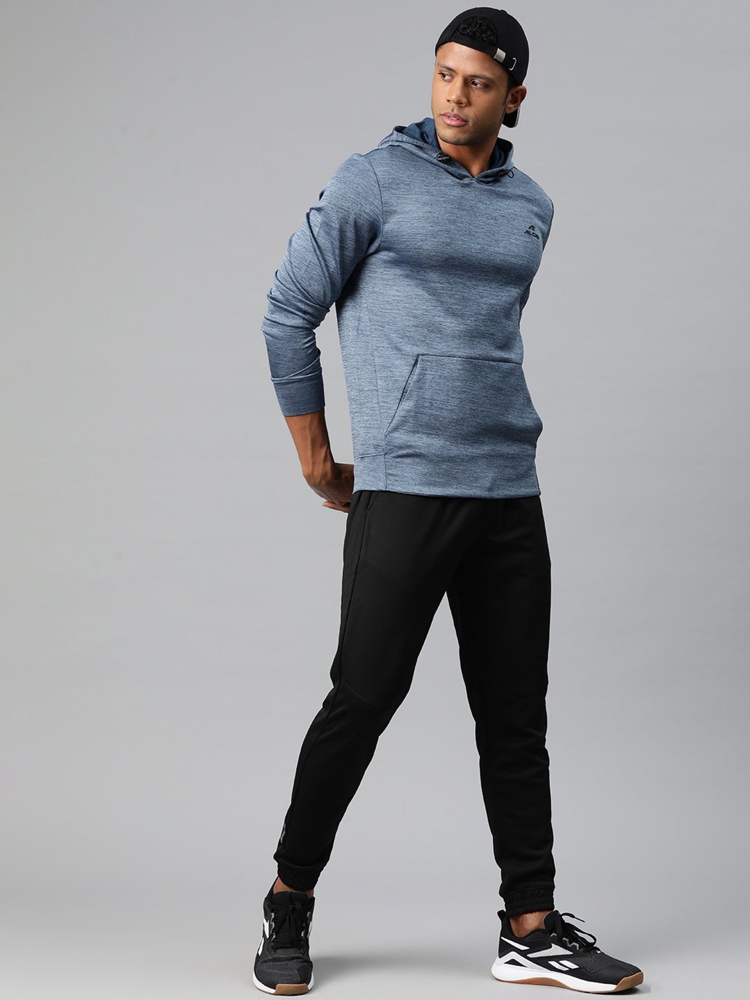 ALCIS EliteMotion Blue Slim Fit Hooded Sweatshirt