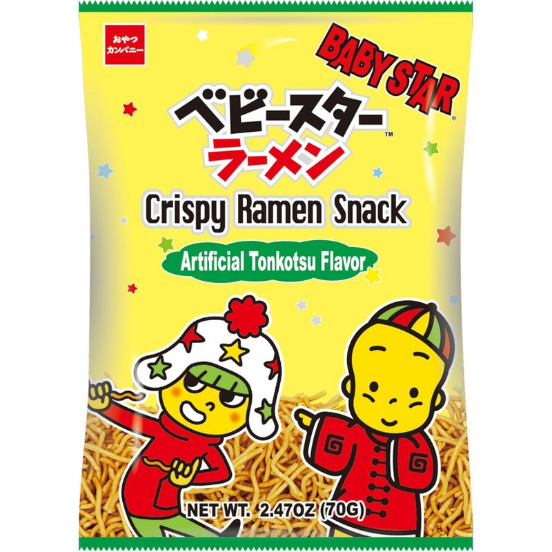 Shirakiku Baby Star Ramen Chips Tonkostu Pork - 2.47oz