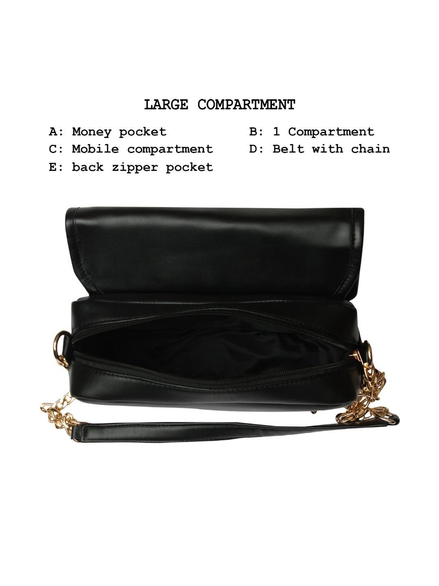 Yelloe Black Quilted Medium Cross Body Bag