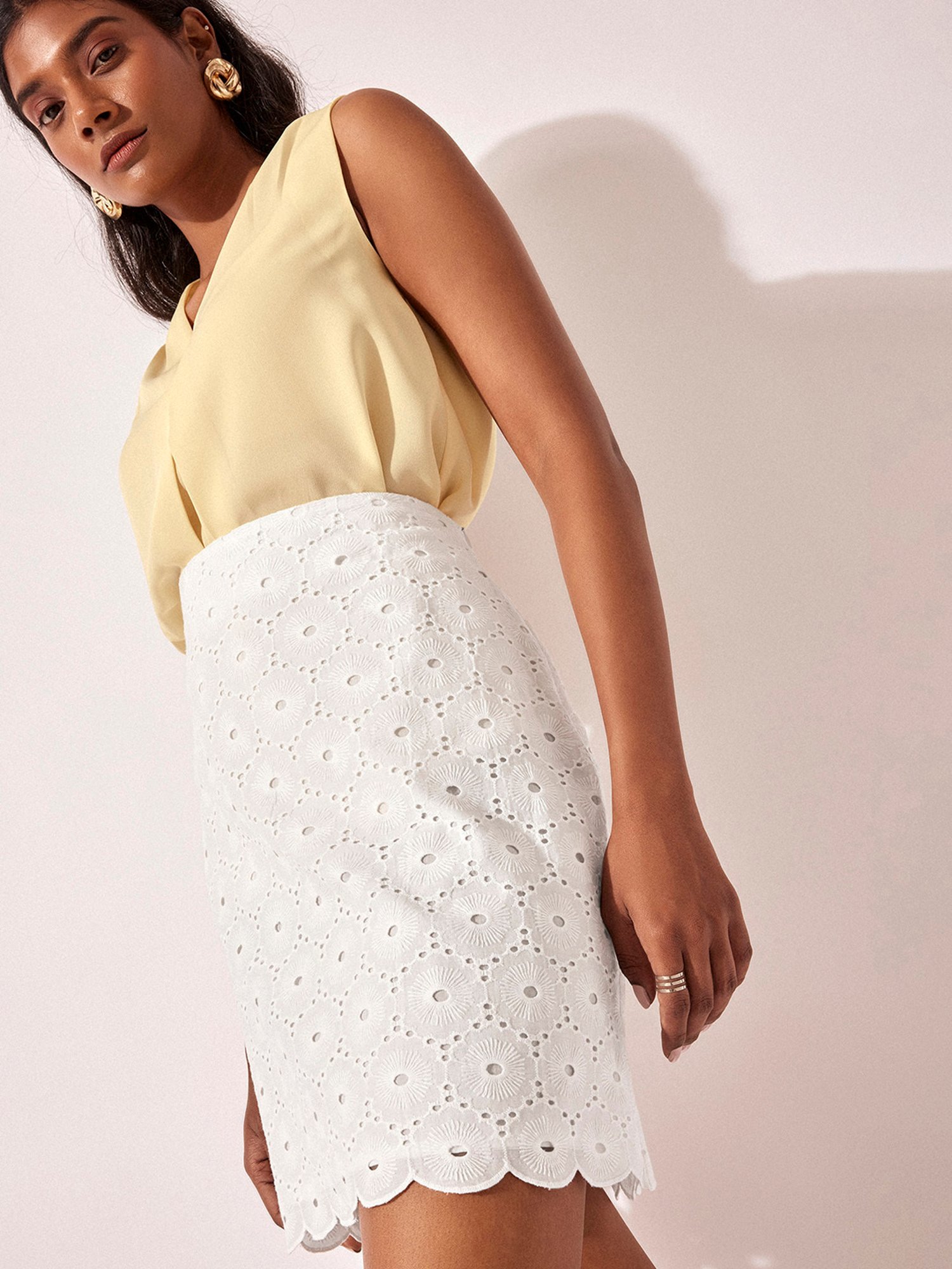 The Label Life White A-Line Mini Skirt