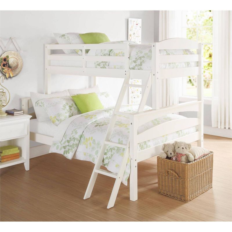 Twin over Full Brady Wood Bunk Bed Frame for Kids' White - Dorel Living
