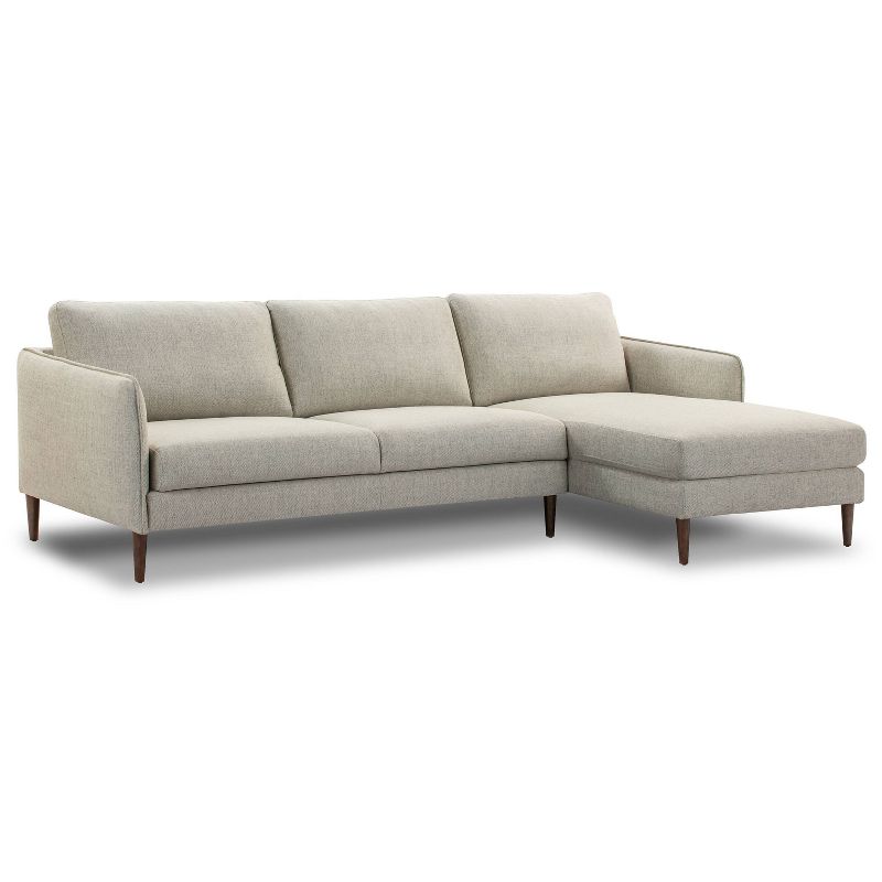 5pc French Seamed Sectional Mona Abstract Gray - Project 62™