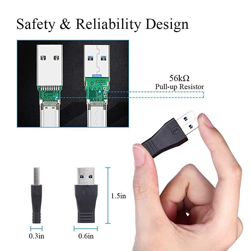 USB C to USB 3.0 Adapter, 2-Pack USB 3.1 Type C Female to USB 3.0 A Male Adapter Converter Support Data Sync and Charging