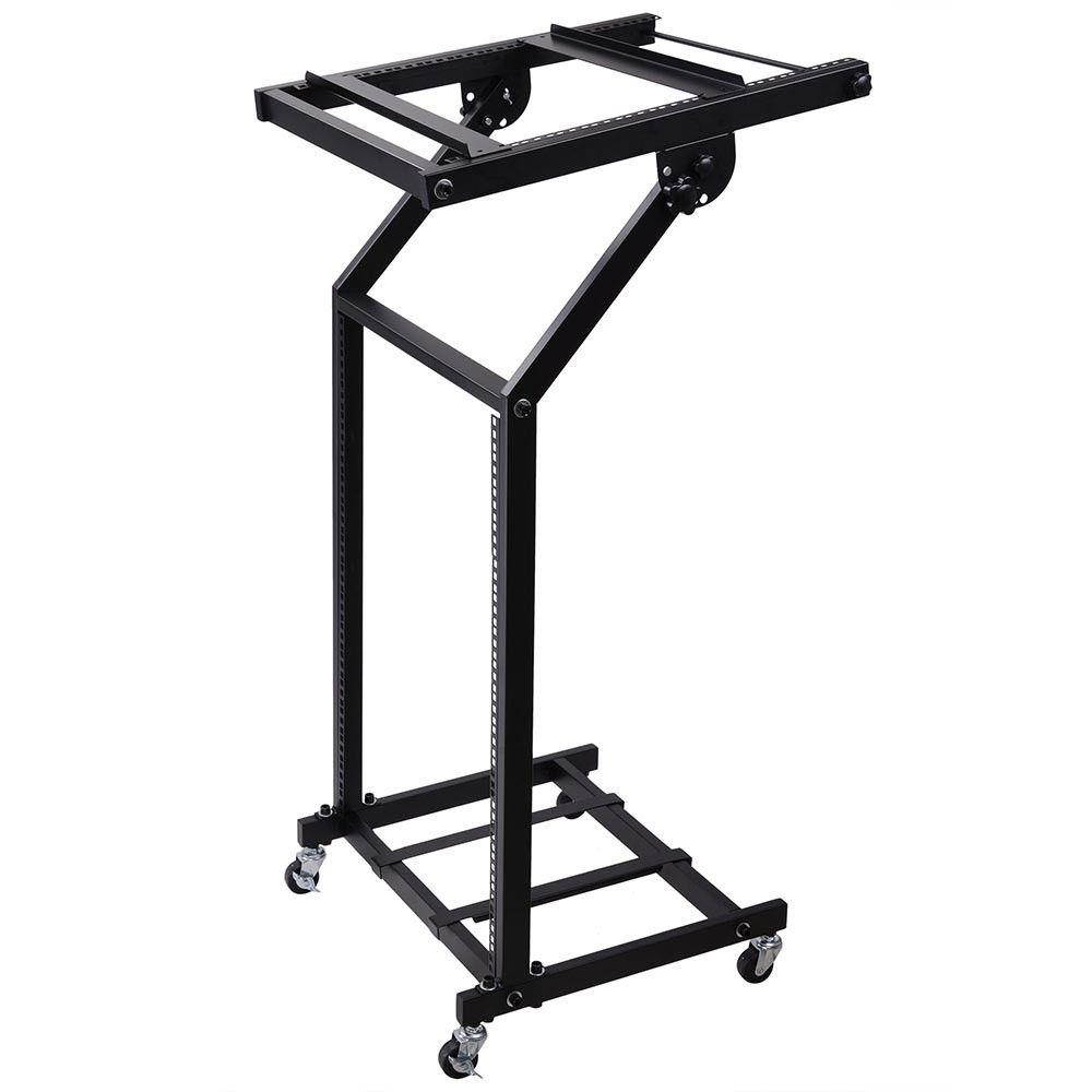 16U 19" Rack Mount Mixer Stand Studio Cart Stage Amp Adjustable Stage Party Show