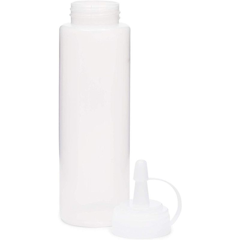 Juvale 6 Pack Clear Plastic Condiment Squeeze Bottles with Caps for Restaurants (8 oz)