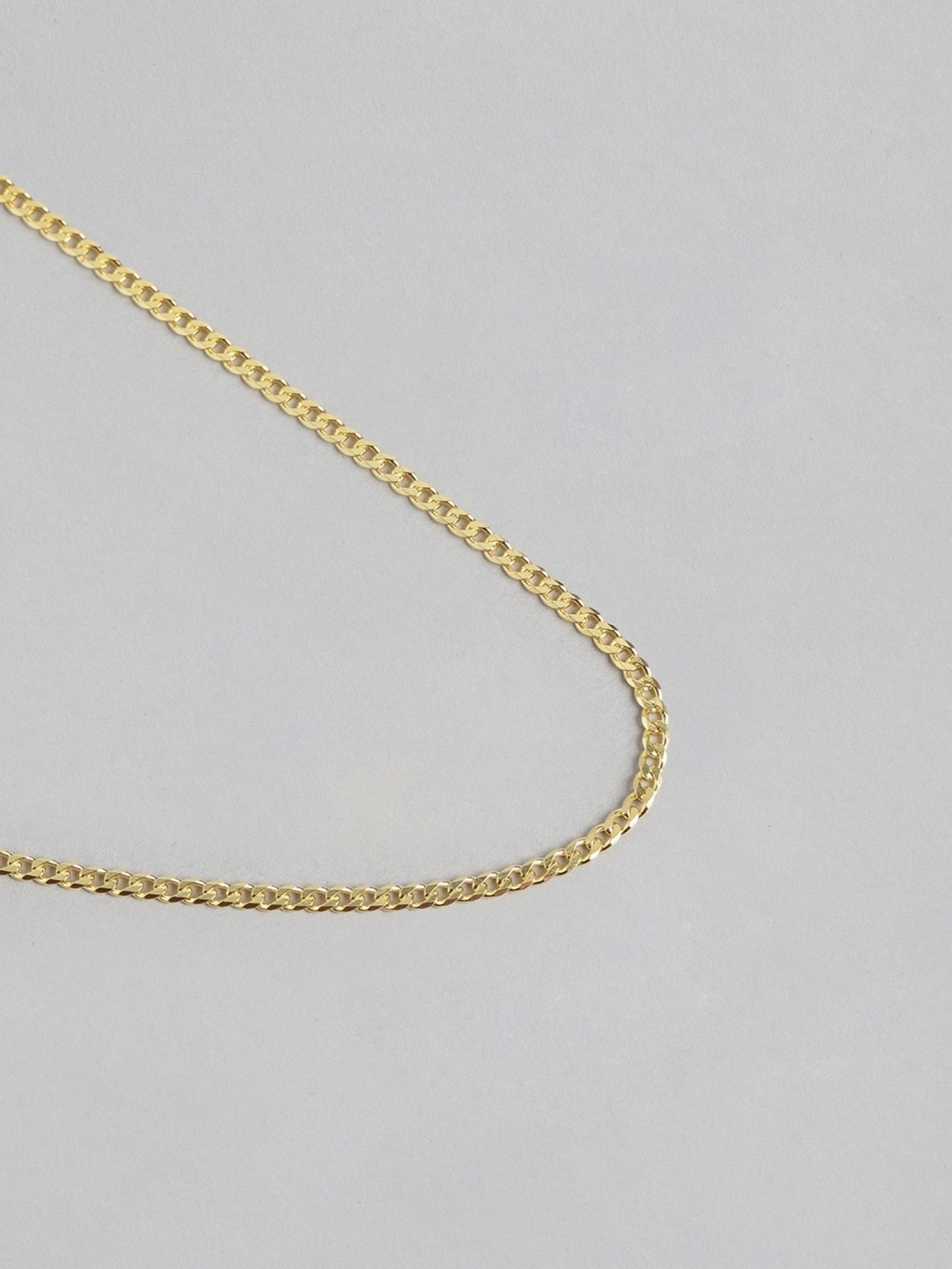 Zavya Elegant Golden Plated 92.5 Sterling Silver Curb Chain
