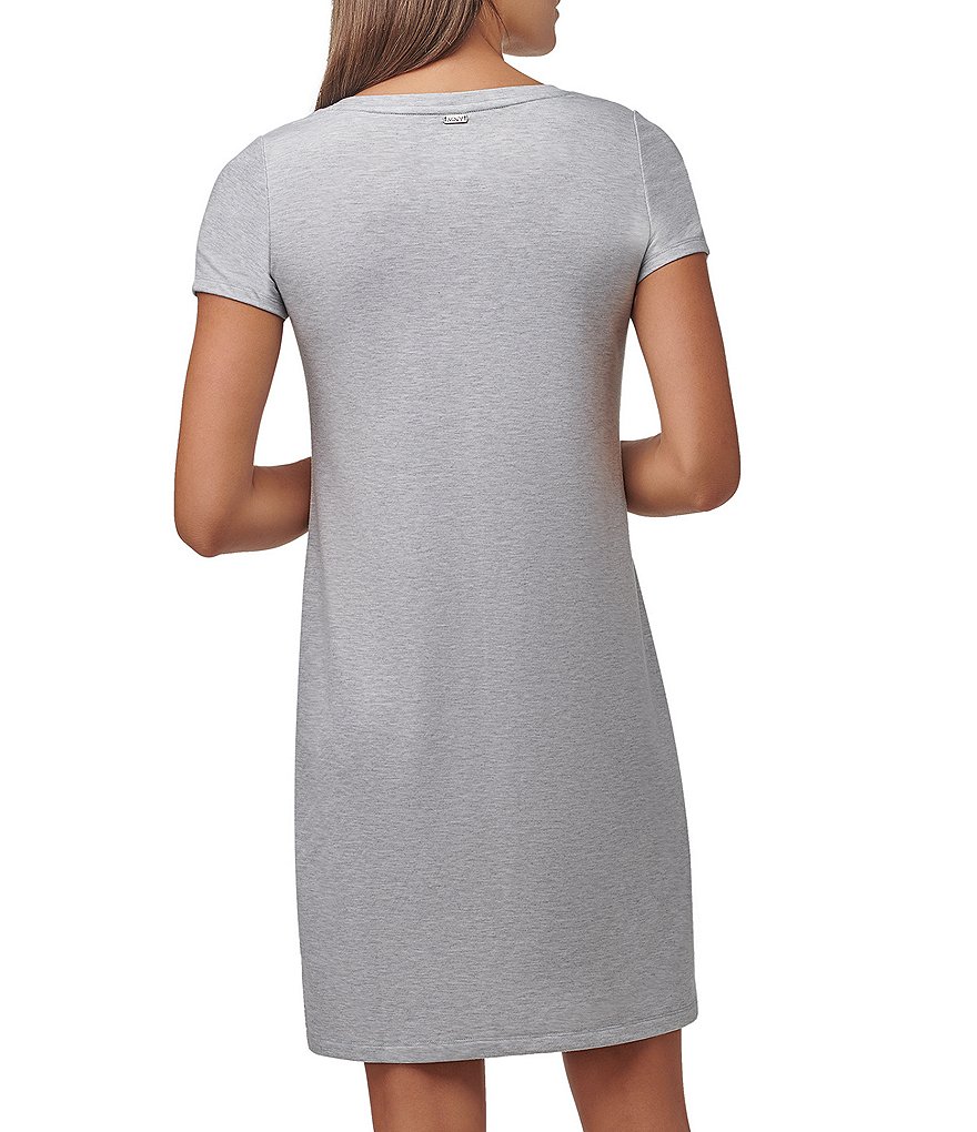 Marc New York Heathered French Terry Short Sleeve V-Neck T-Shirt Dress