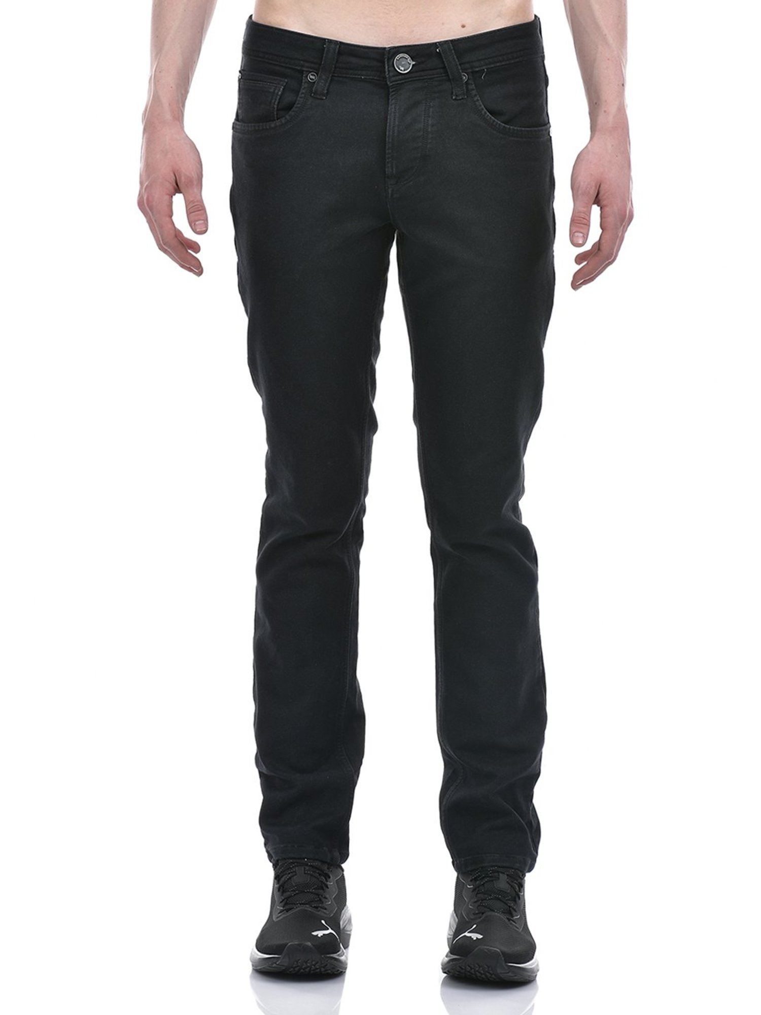 Lawman Pg3 Black Slim Fit Lightly Washed Jeans