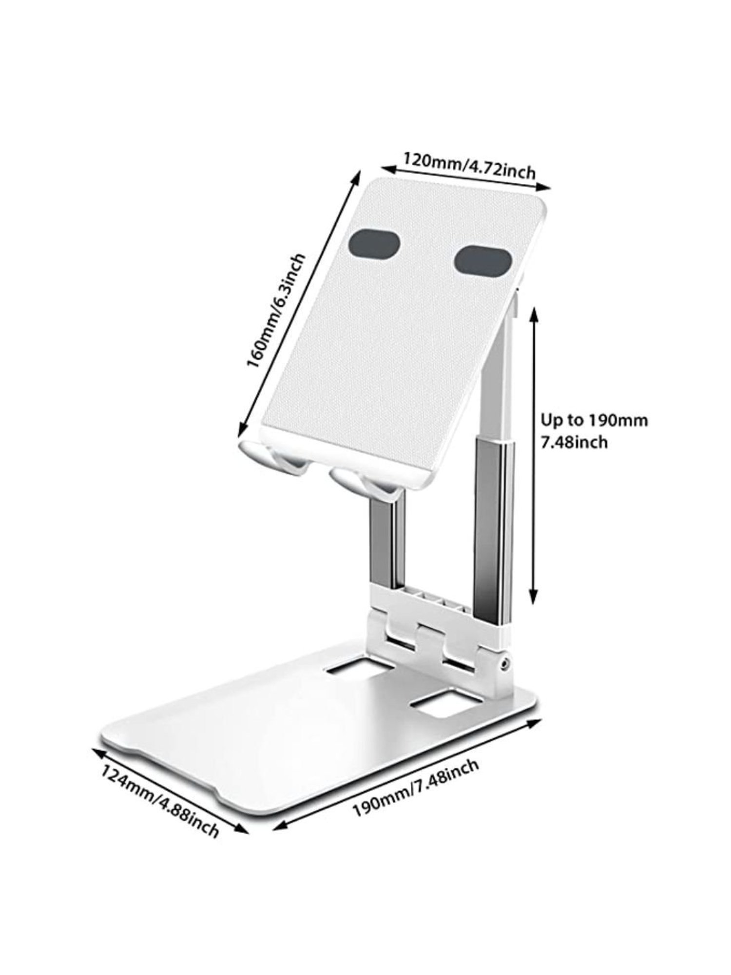GRIPP Trivot Universal Aluminium Multi-Angle Adjustable Table Top Mobile/Tablet Holder Stand, White