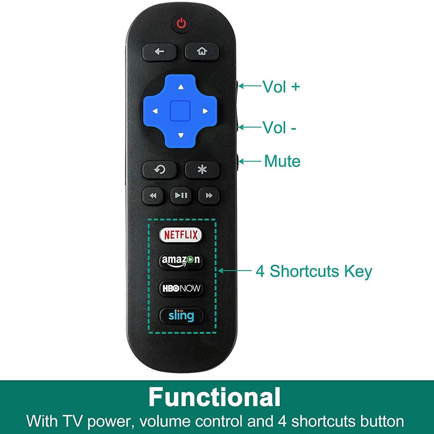 Replacement Remote Compatible with TCL Roku TV 55S401 55S405 55S403 55FS3750 48FS3750 40FS3800 40FS3750 65US5800 40FS4610R 32S301 49S405 55P605 48FS4610R 50FS3750 32FS4610R 50FS3850 43S405