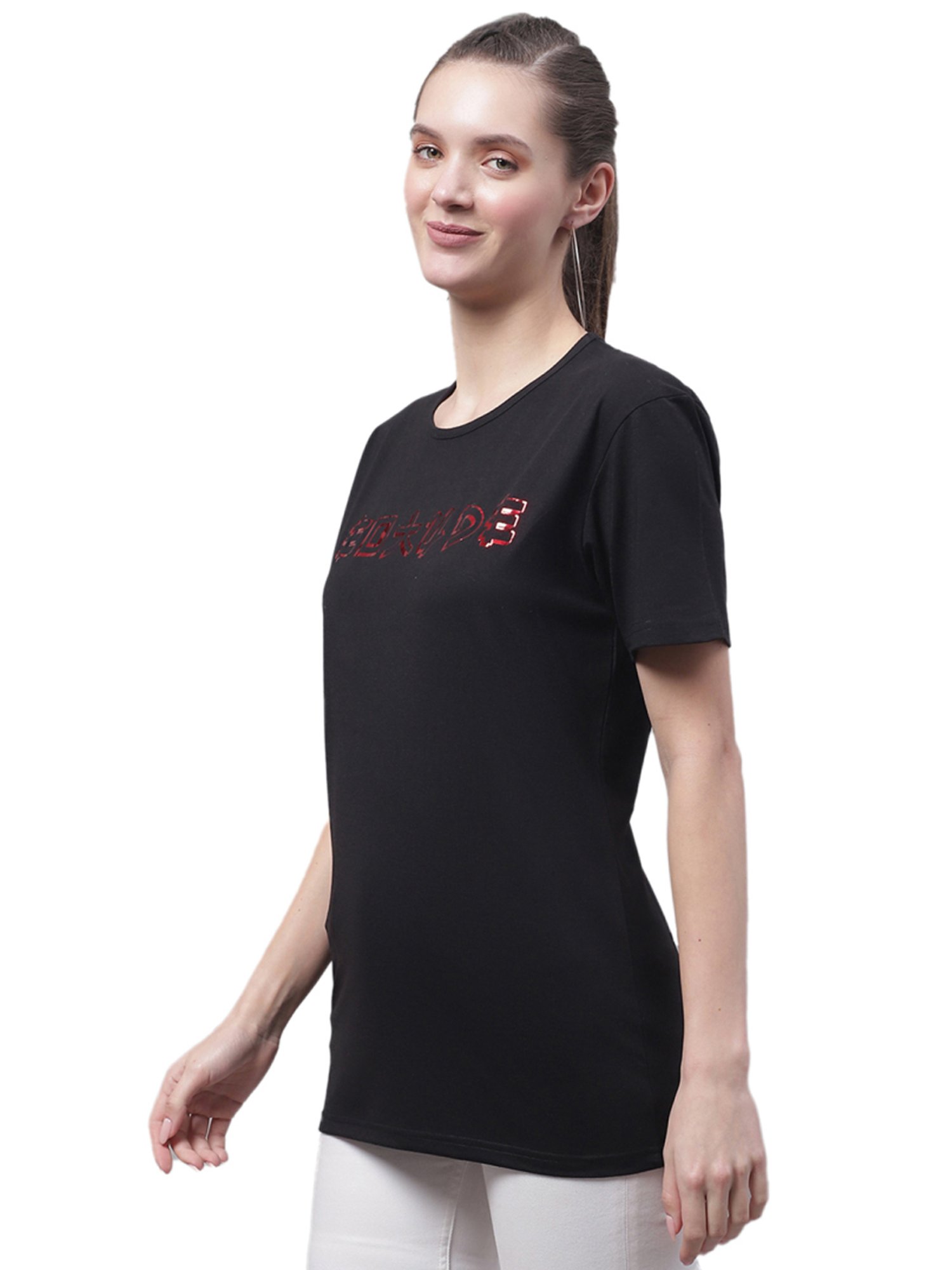 Vimal Jonney Orange & Black Cotton Printed T-Shirt - Pack Of 2