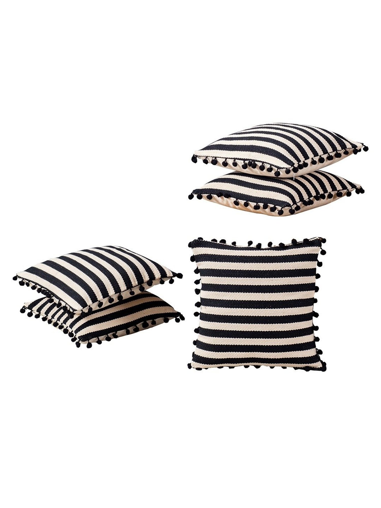 Nestroots Woven White Silk Cushion Covers - Set of 5