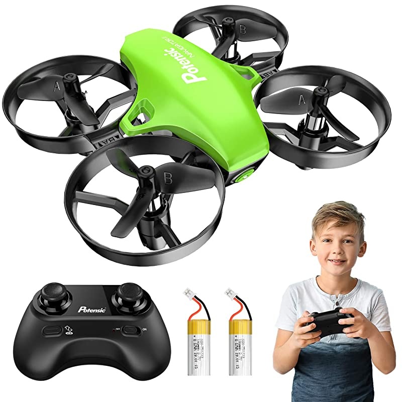Upgraded A20 Mini Drone Easy to Fly Drone for Kids and Beginners RC Helicopter Quadcopter with Auto Hovering Headless Mode Remote Control and 3 Batteries Green