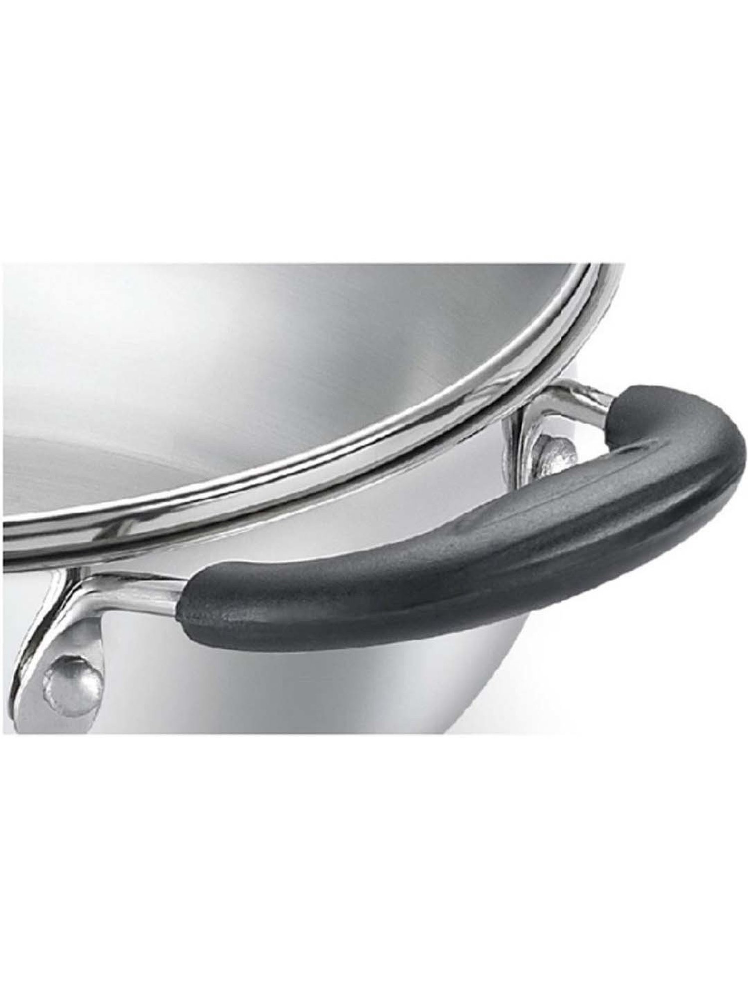 JUDGE Silver & Transparent Stainless Steel 18 cm Gas Compatible Casserole With Glass Lid (2.5 L)