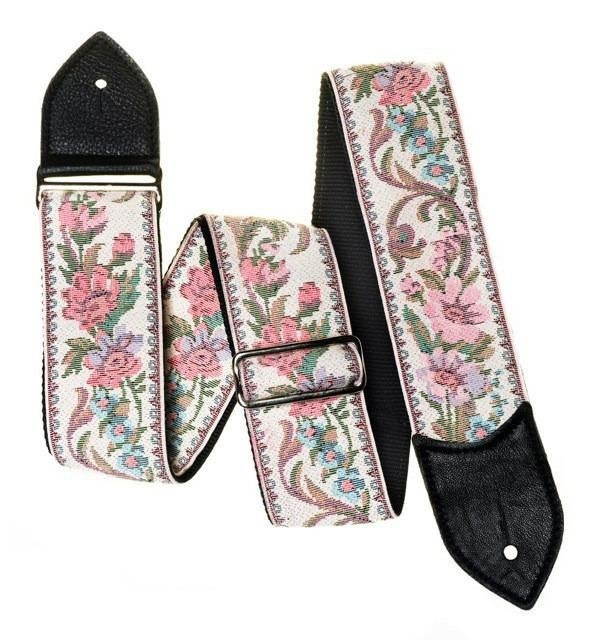Jodi Head 2.5" Harlem Pink Floral Tapestry Guitar Strap