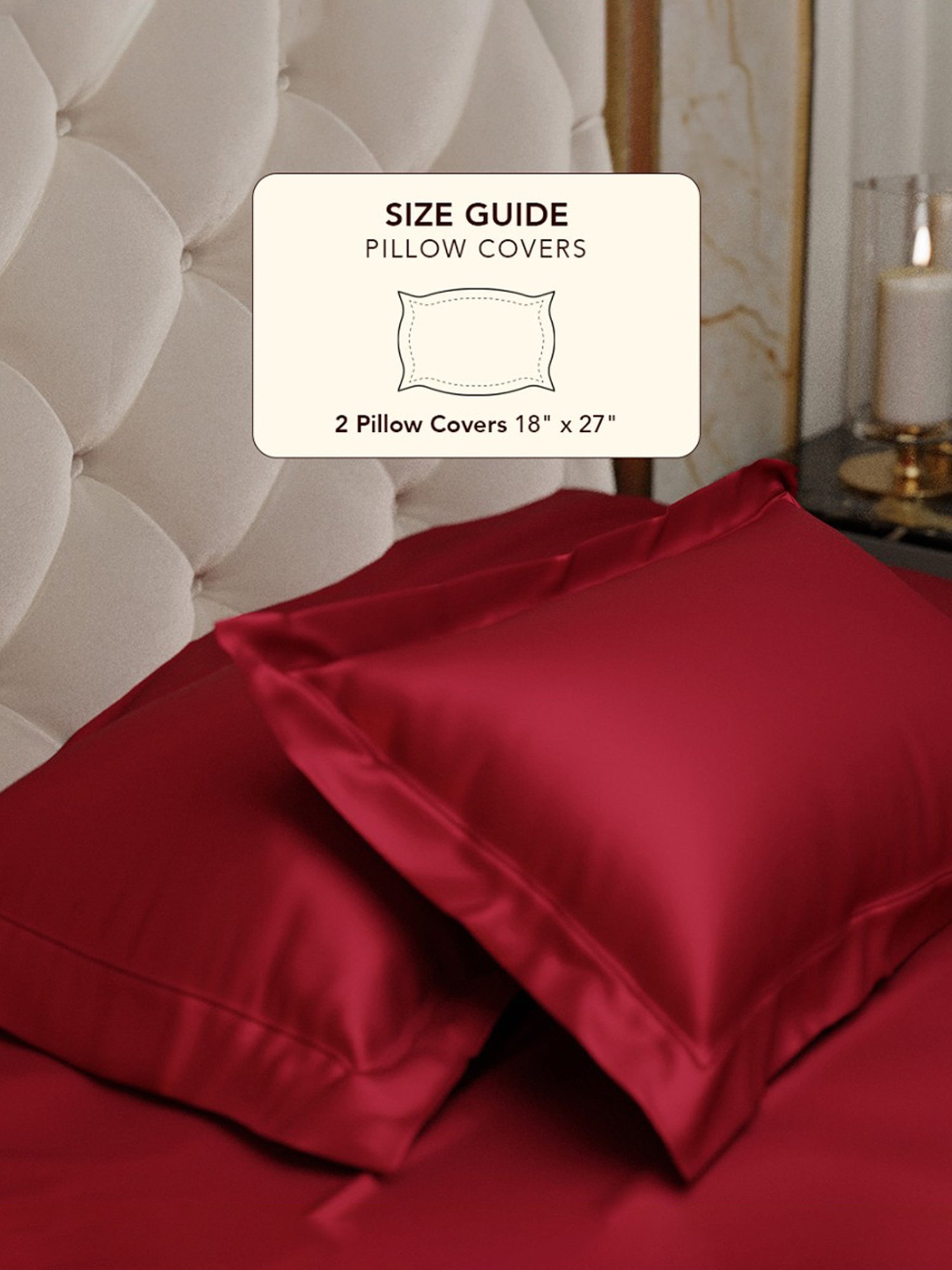 Stoa Paris Date Night Collection Red Polyester 300 TC Pillow Covers - Set of 2
