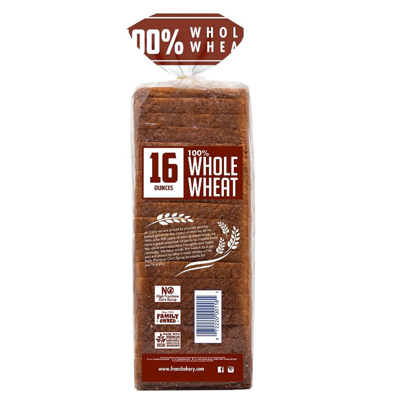 Franz 100% Whole Wheat Bread - 16oz
