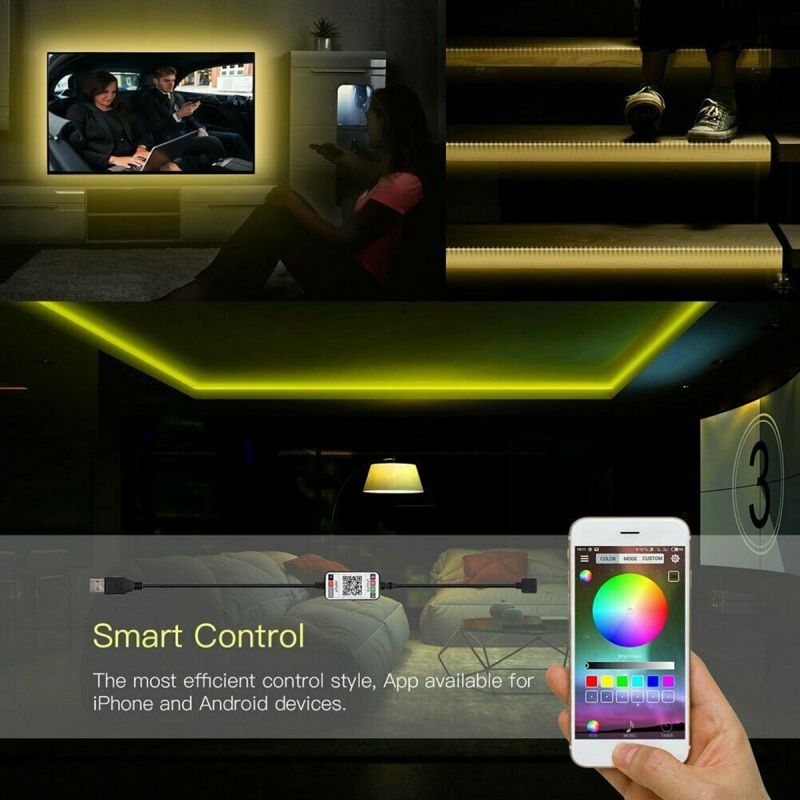 5V USB Power bluetooth Music Remote APP LED Strip Light 5050 RGB TV Backlight Decoration