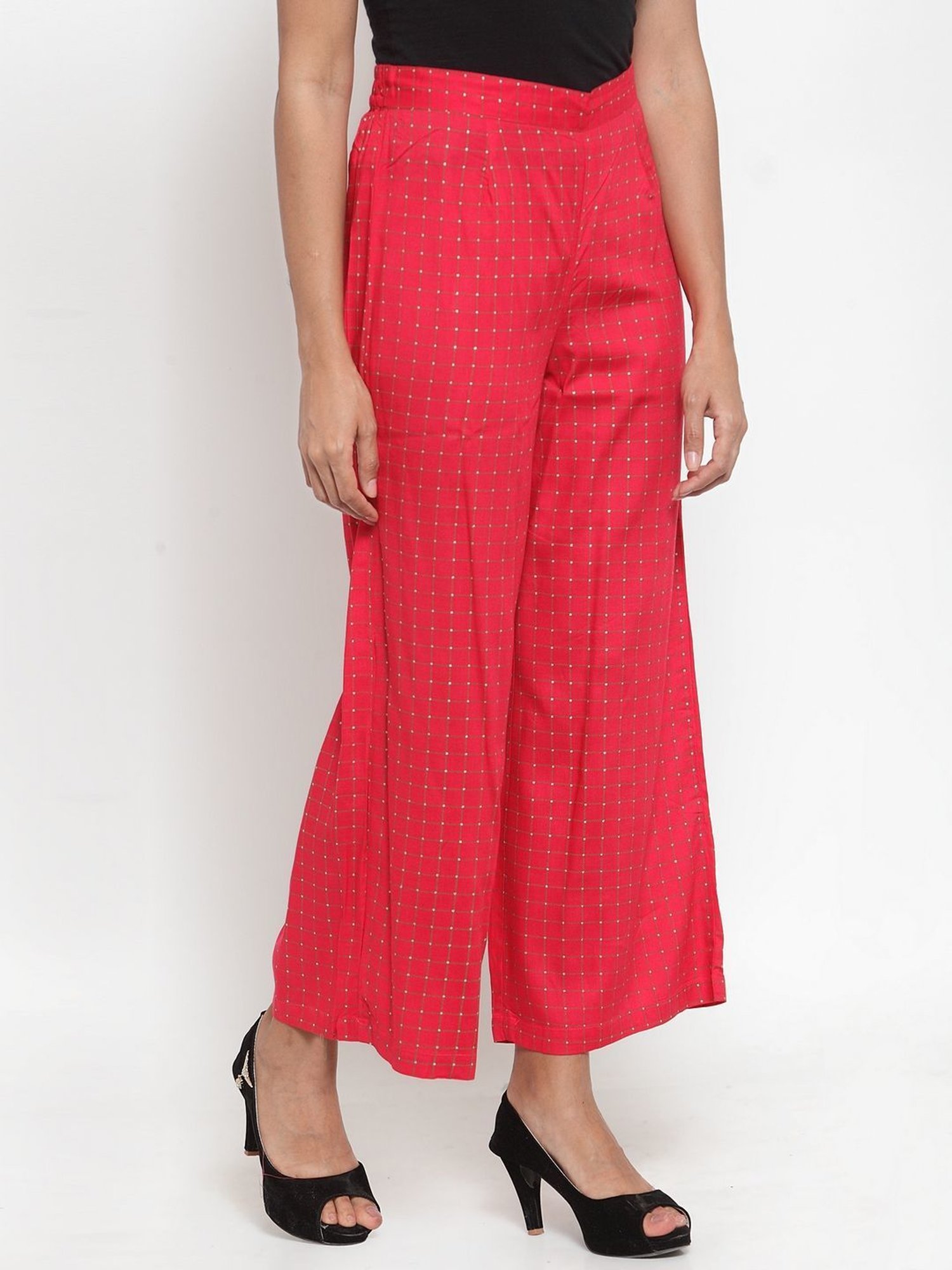 Indibelle Red Chequered Palazzos