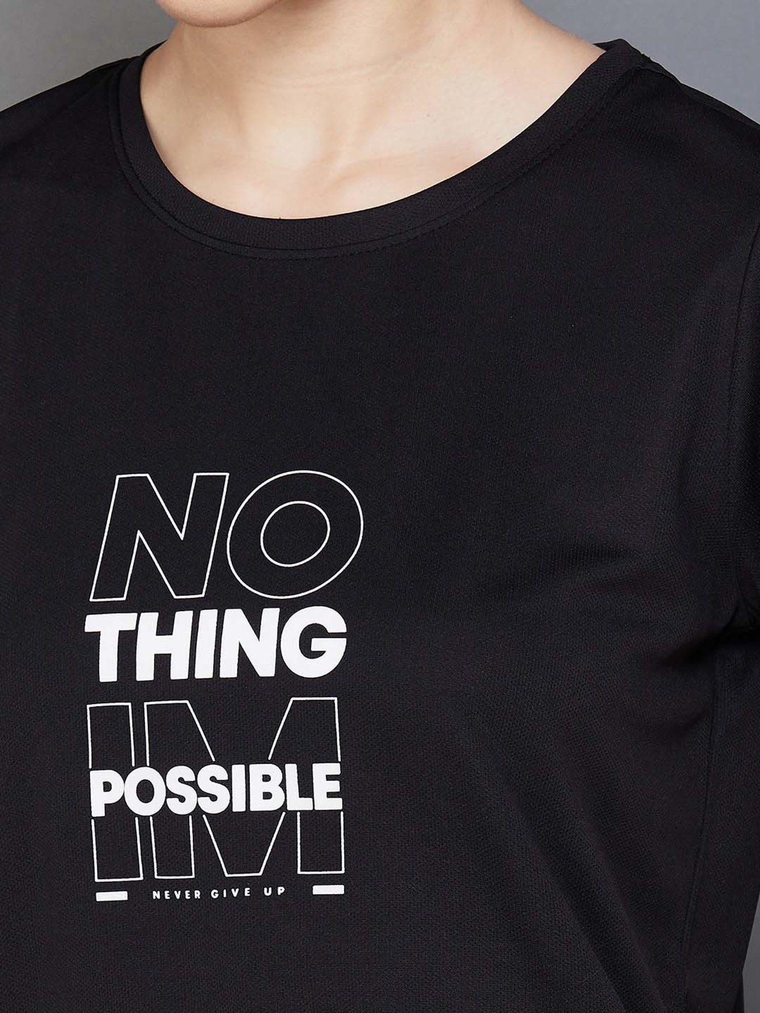 KAPPA Black Printed Sports T-Shirt