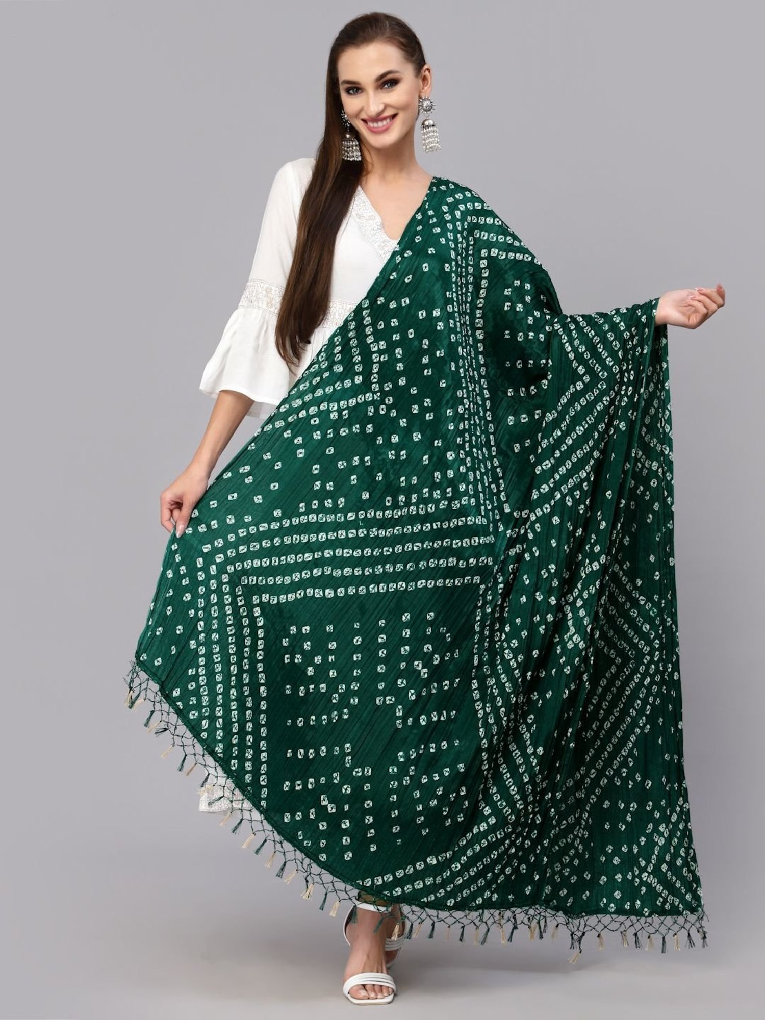 Stylum Green Printed Dupatta