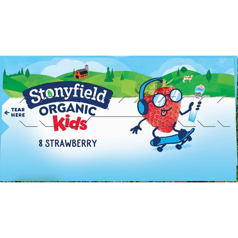 Stonyfield Organic YoKids Low Fat Strawberry Kids' Greek Yogurt Squeezers - 2oz/8ct