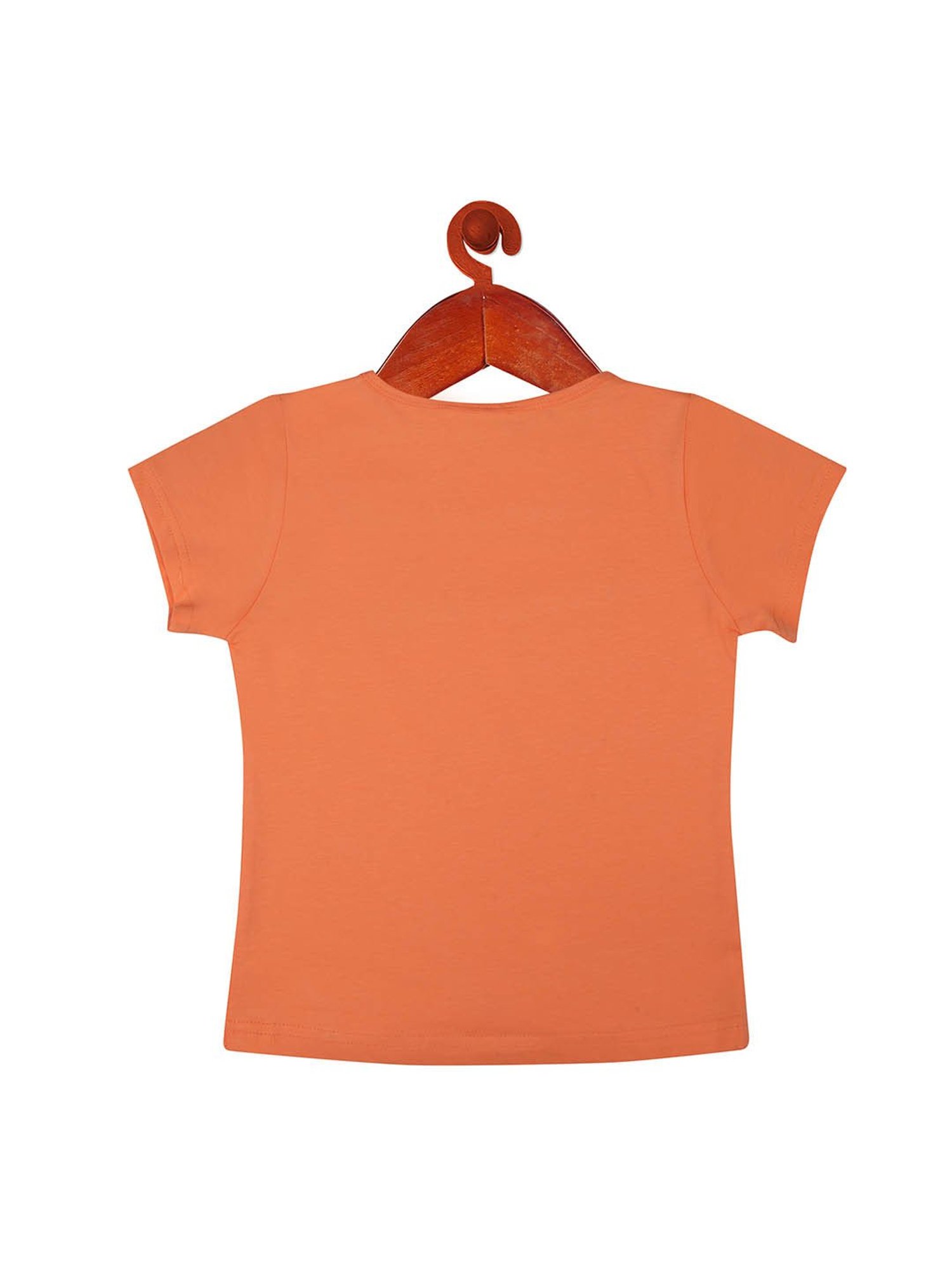 Tiny Girl Orange Printed T-Shirt