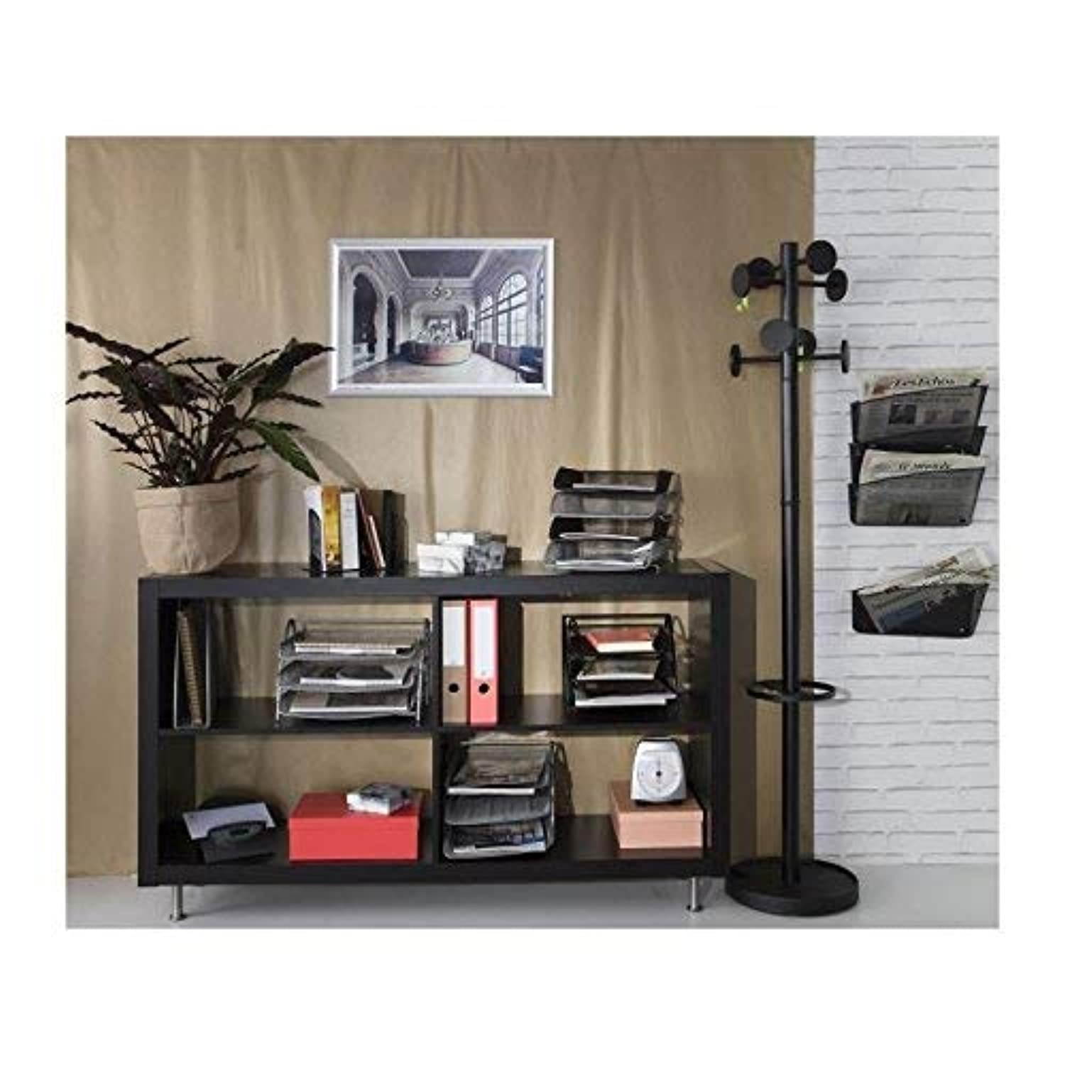 Alba Coat Stand with Umbrella Holder, 70-Inch Height, 8 Knobs, Black (PMSTAN3N)