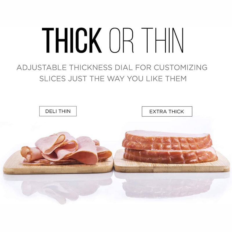 Chefman Die Cast Aluminum Countertop Electric Deli Slicer with 7.5 Inch Stainless Steel Blade for Meat, Bread, Cheese, and Food Prep, Black