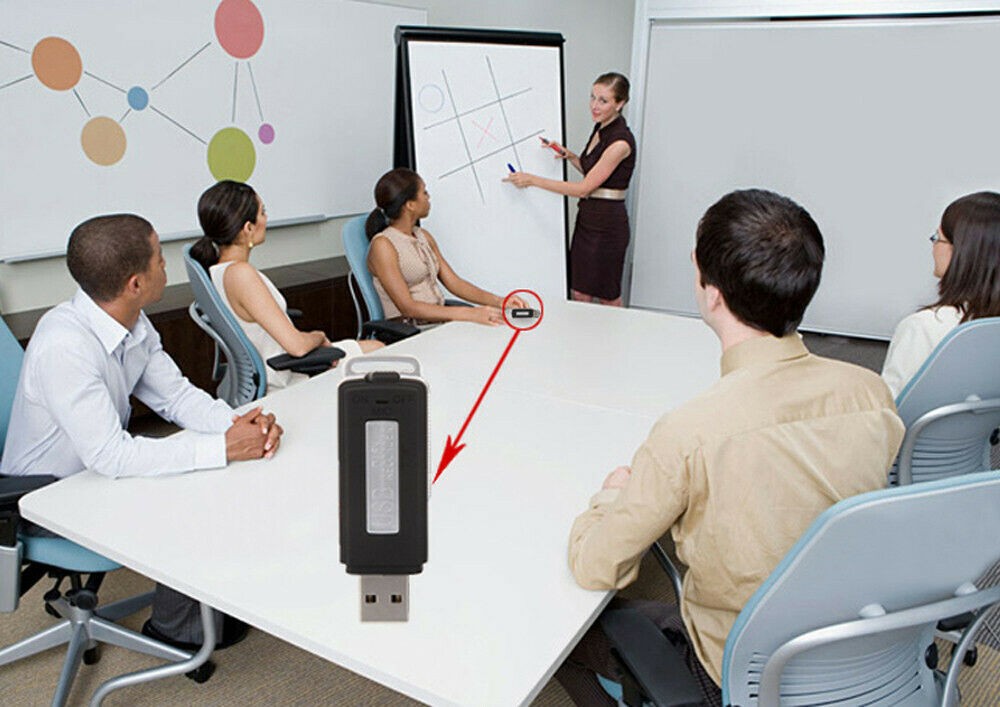 Mini Digital Voice Recorder, USB Flash Drive memo Voice Recorder, Audio Activated Tape Recorder Dictaphone with Dual USB for Meeting,8GB- 94 Hours Capacity (Black)