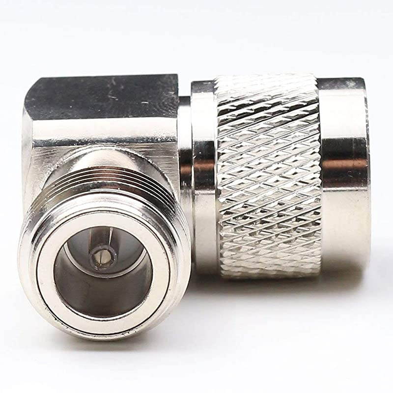 N Type Connectors N Male to Female Adapter Right Angle N Coax Adapters Connector RF Coaxial Adapters for WiFi Antenna Cable Amplifier Ham Radio Base Station 5Packs