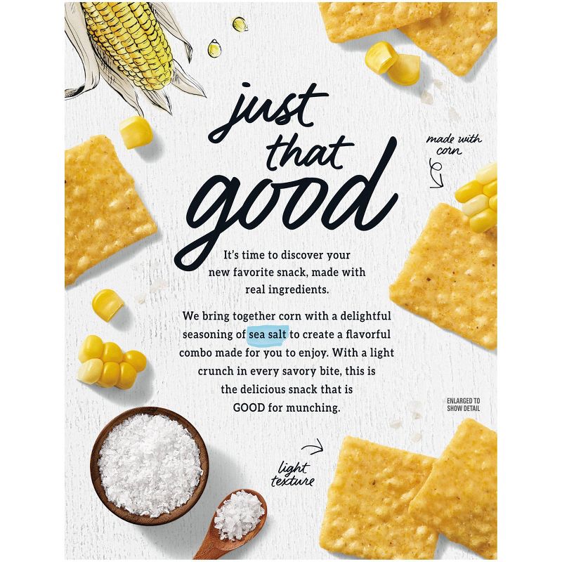 Good Thins Sea Salt Corn Snacks Gluten Free Crackers - 3.5oz
