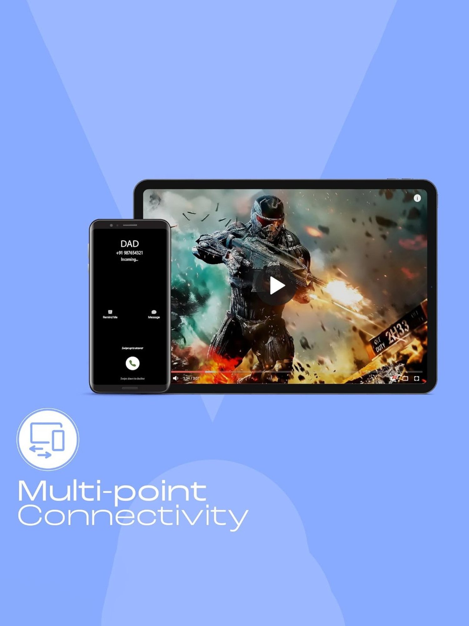 JBL Tune 520BT On Ear Wireless Bluetooth Headphones with Upto 57 Hrs Playtime (Blue)