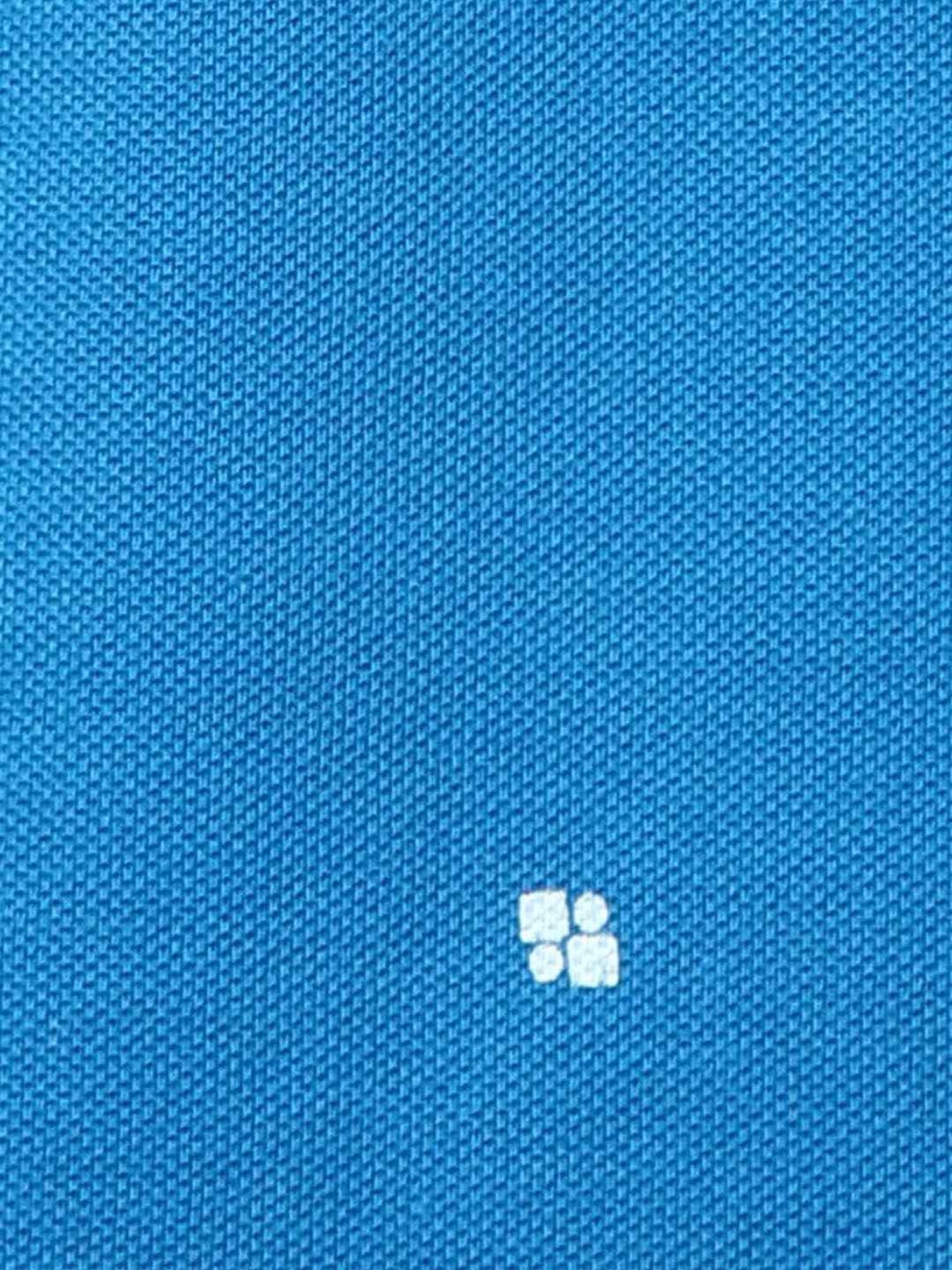 Park Avenue Blue Cotton Slim Fit Printed Polo T-Shirt