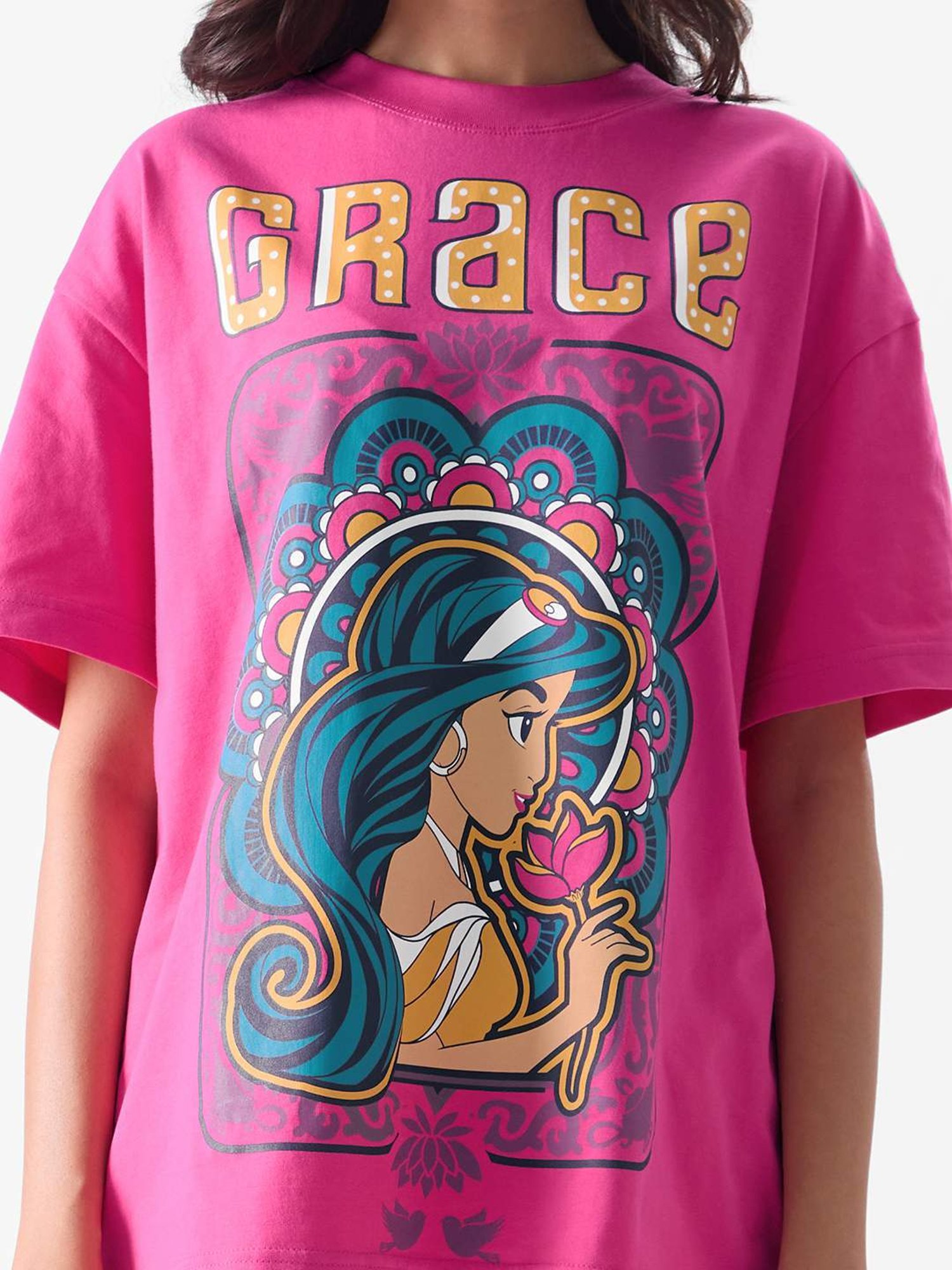 The Souled Store Pink Cotton Printed T-Shirt