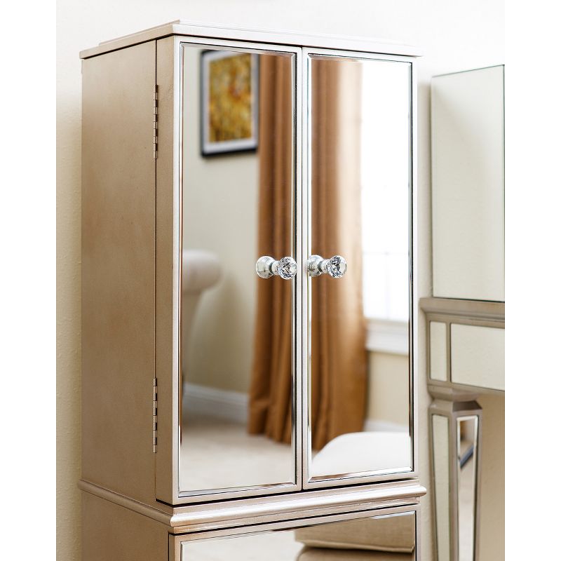 Millie Mirrored Jewelry Armoire Silver - Abbyson Living