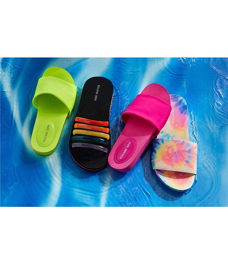 Gianni Bini Summatime Tie Dye Banded Pool Slides