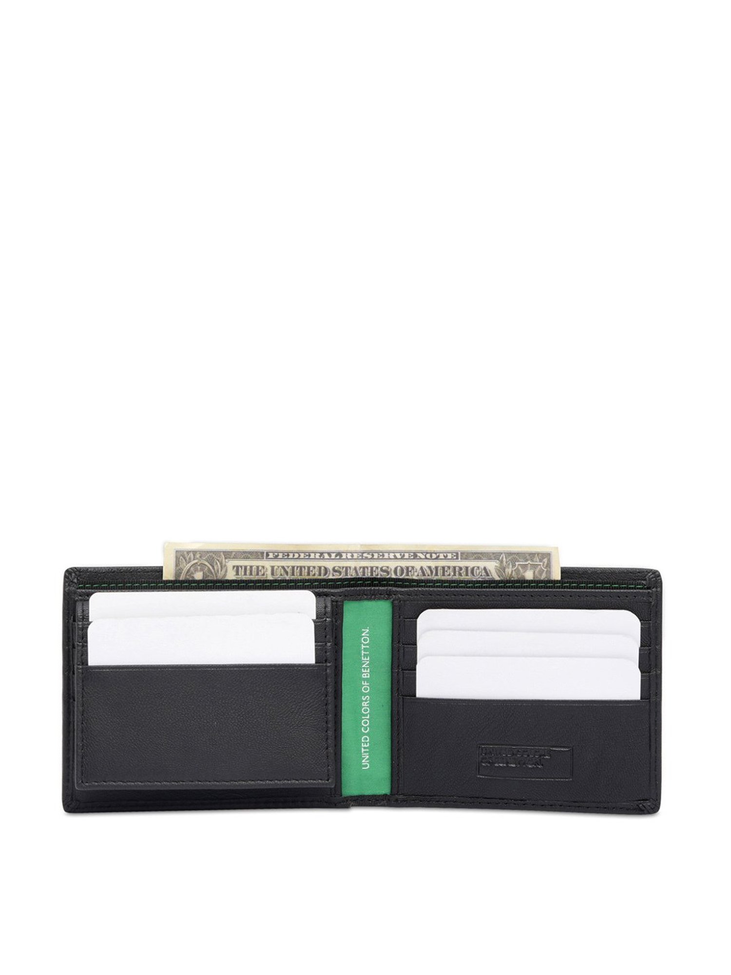 United Colors of Benetton Serrat Black Casual Leather Bi-Fold Wallet For Men