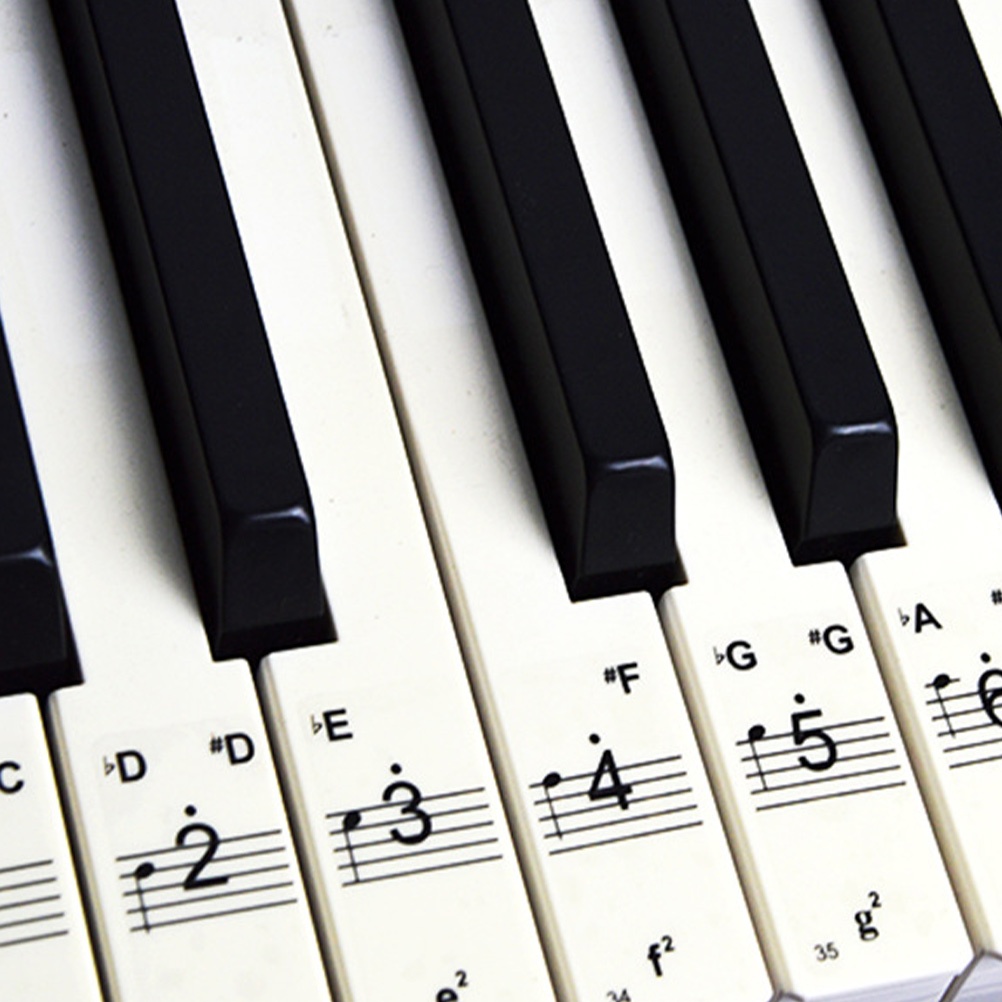 3 Sheets Removable Creative Piano Stickers Piano Beginner Stickers Keyboards Sticker