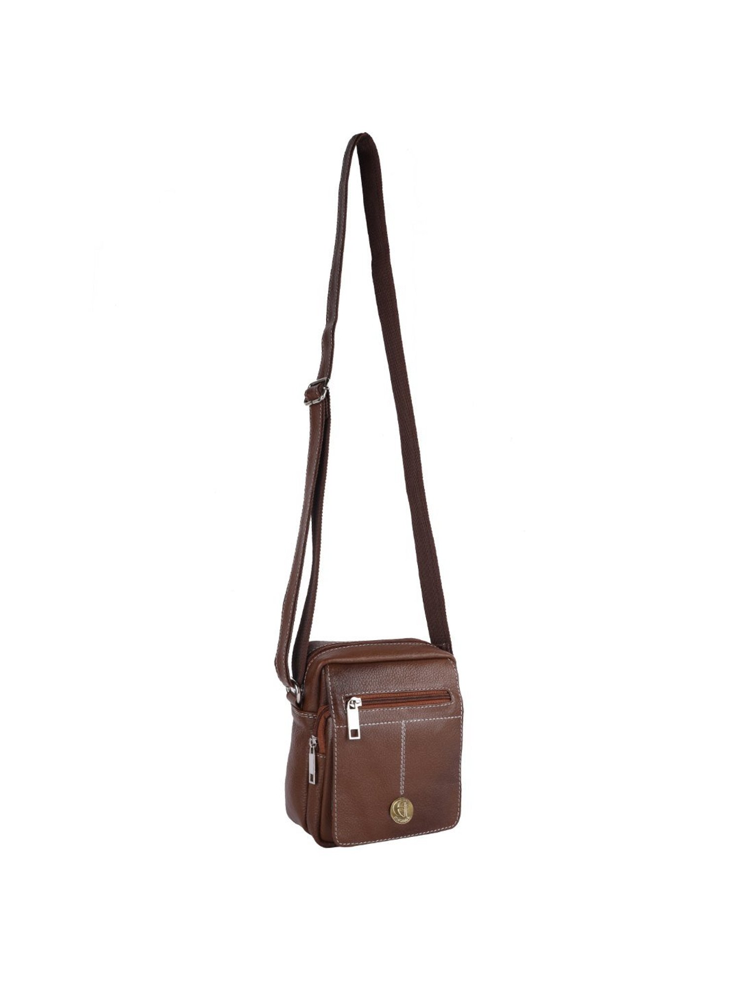 HiLEDER Pure Genuine Leather Messenger Shoulder Sling Cross Body Office Bag for Men and Women,Coffee