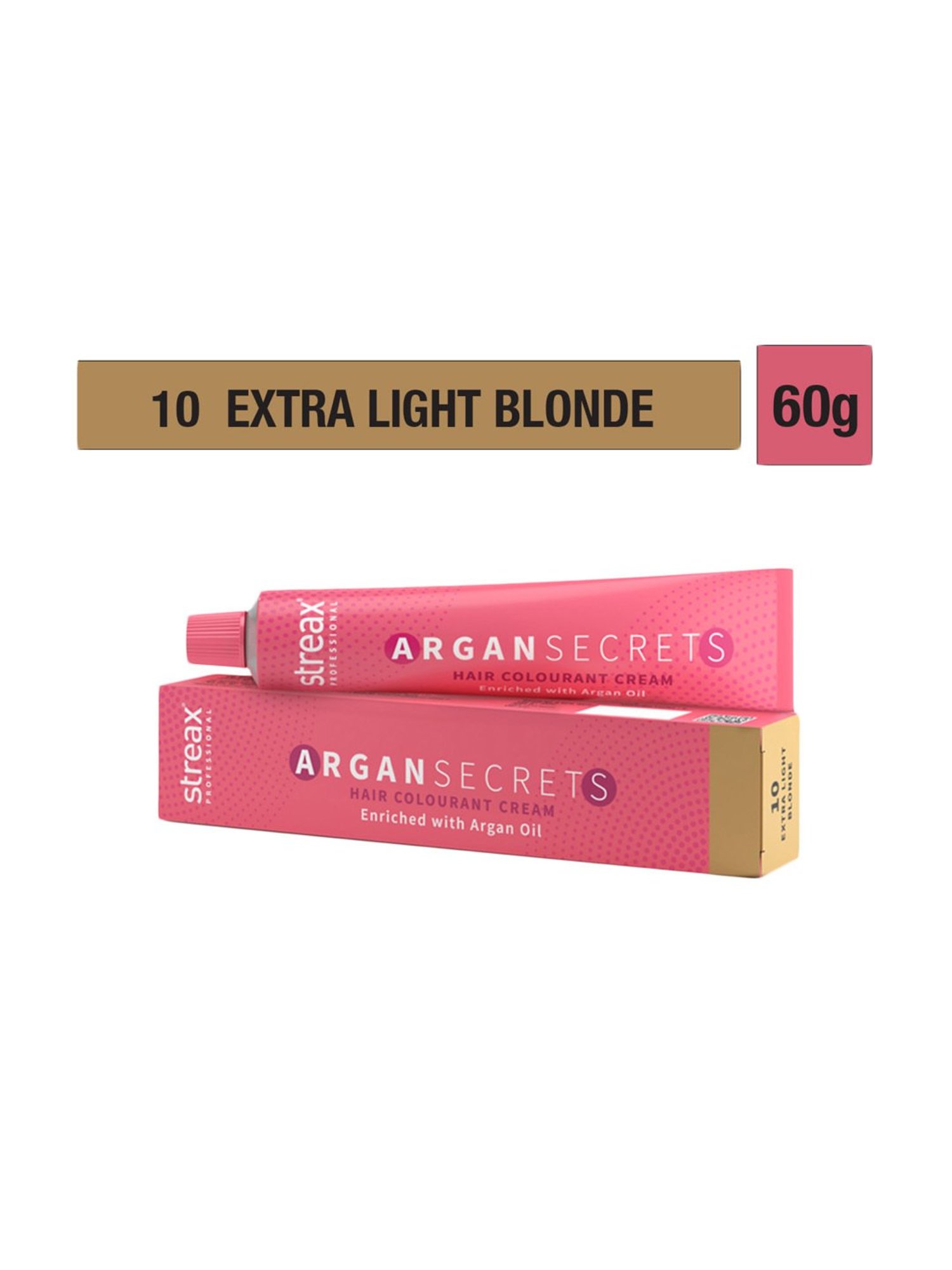 Streax Professional Argan Secret Hair Colourant Cream Extra Light Blonde 10 - 60 gm