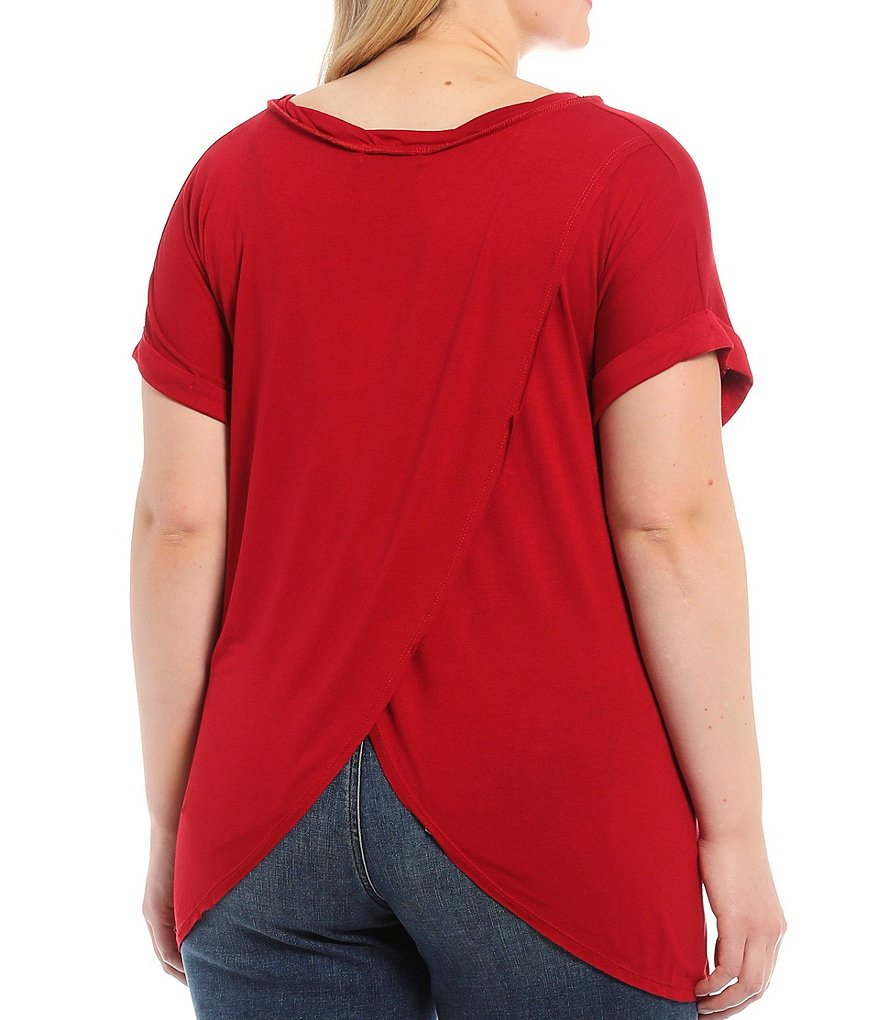 Jessica Simpson Plus Size JJ Red Dahlia Moroccan Border Print Fringe Hem Kimono Jacket