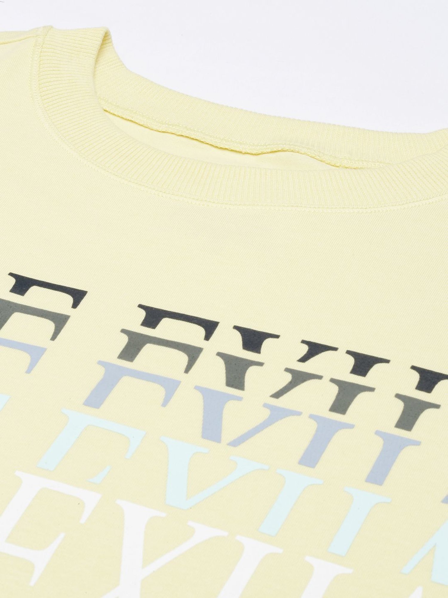 Enamor Lime Yellow Cotton Graphic Print Sports T-Shirt