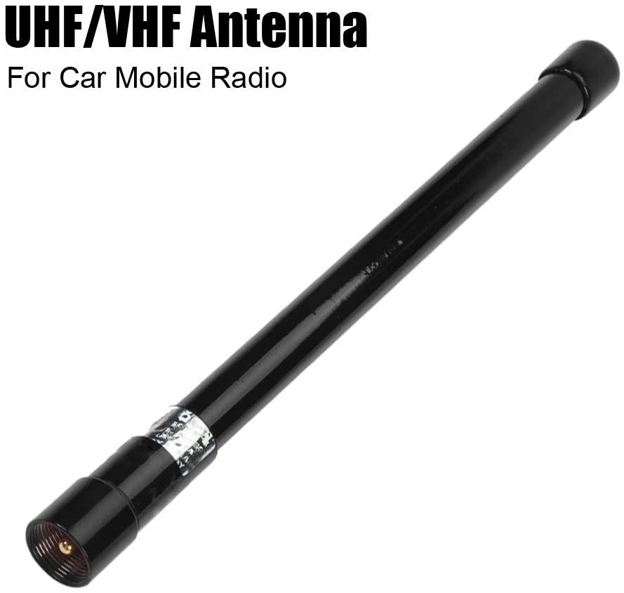 UHF/VHF Antenna, ASHATA Antenna Dual Band UHF 400-500MHz / VHF 130-174MHz Mobile Antenna,Portable Car Radio Antenna 22cm with UHF / Pl259 Connector for NL-350(Black)