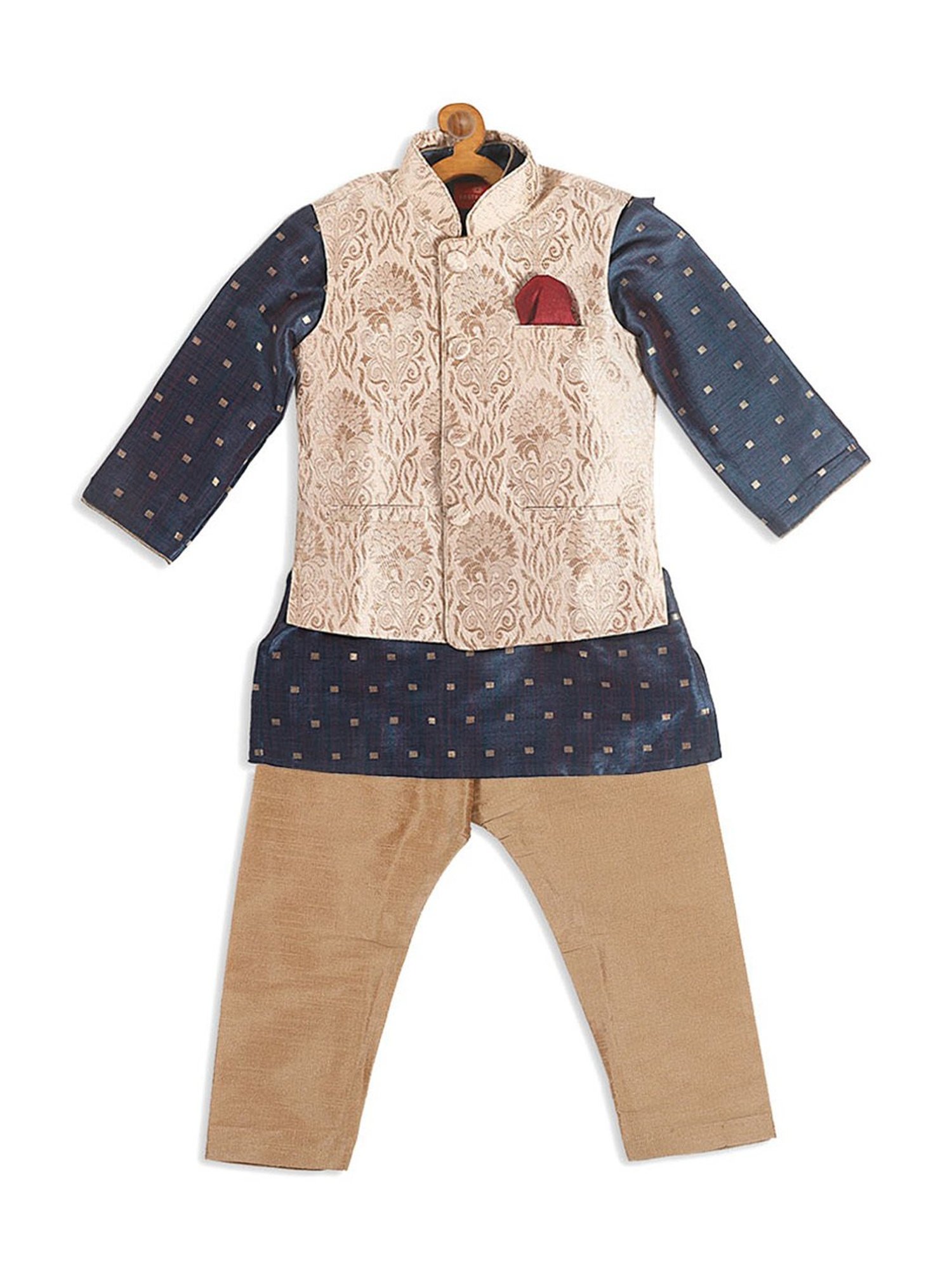 VASTRAMAY SISHU Golden & Persian Blue Printed Kurta Set