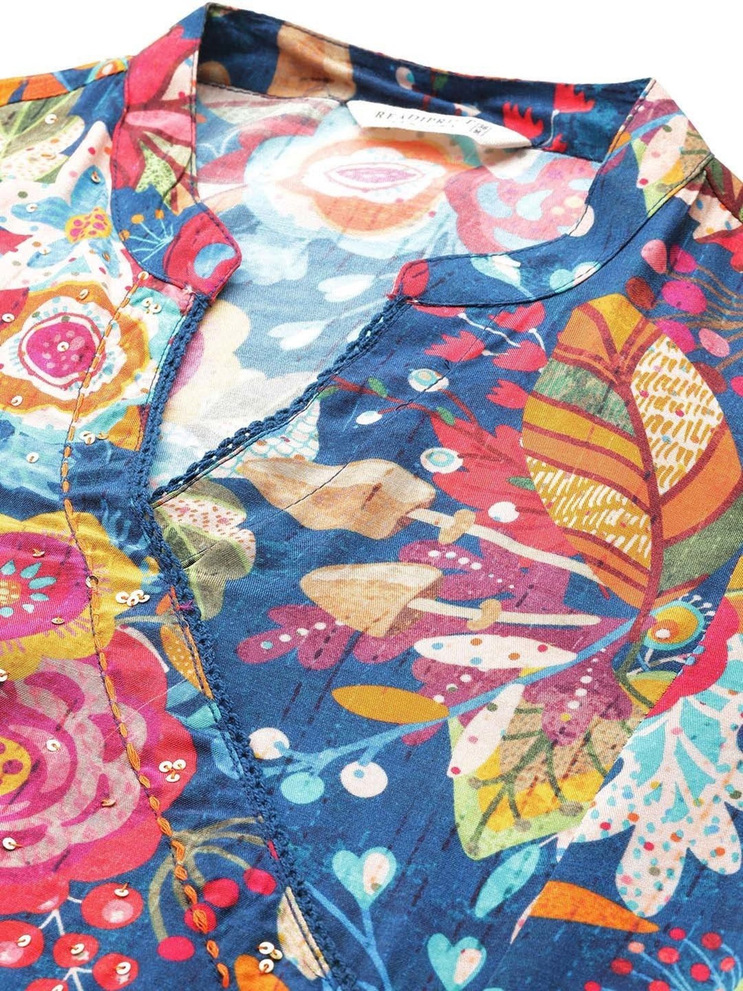 URBAN MYSTIC Black Rayon Embroidered Kurta & Sharara Set