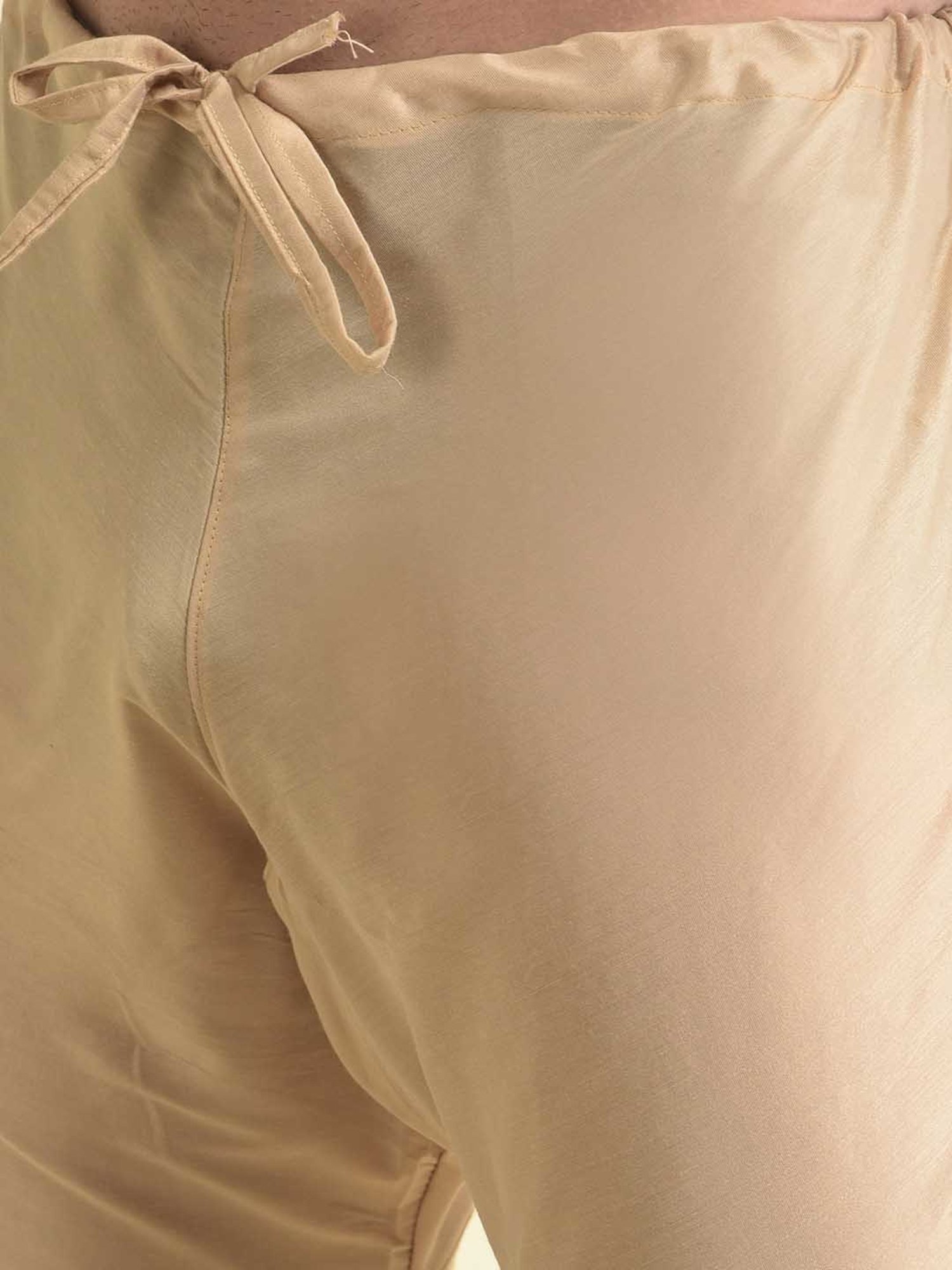 TABARD Green & Beige Regular Fit Embroidered Kurta & Churidar Set