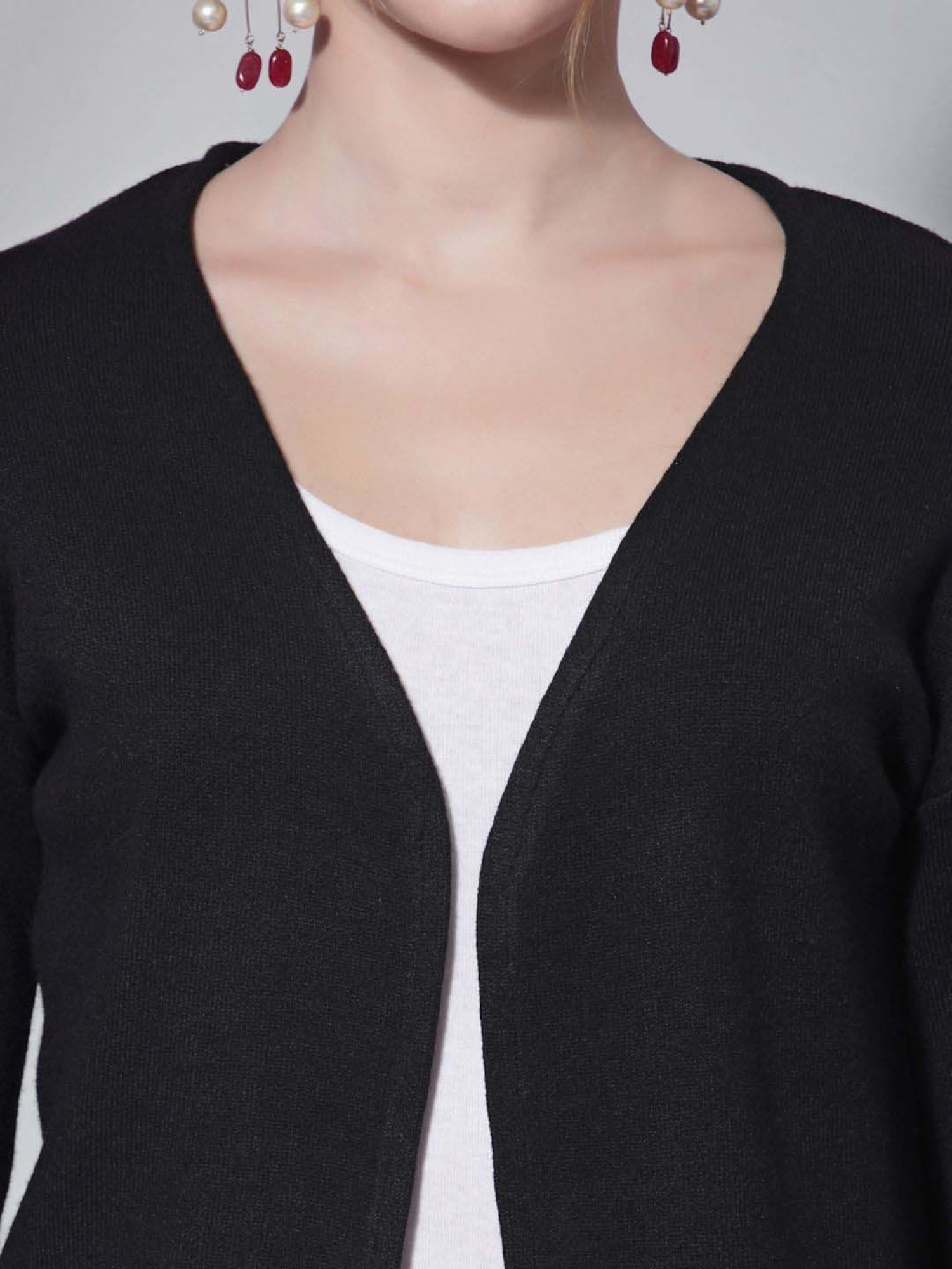 Mafadeny Black Plain Shrug