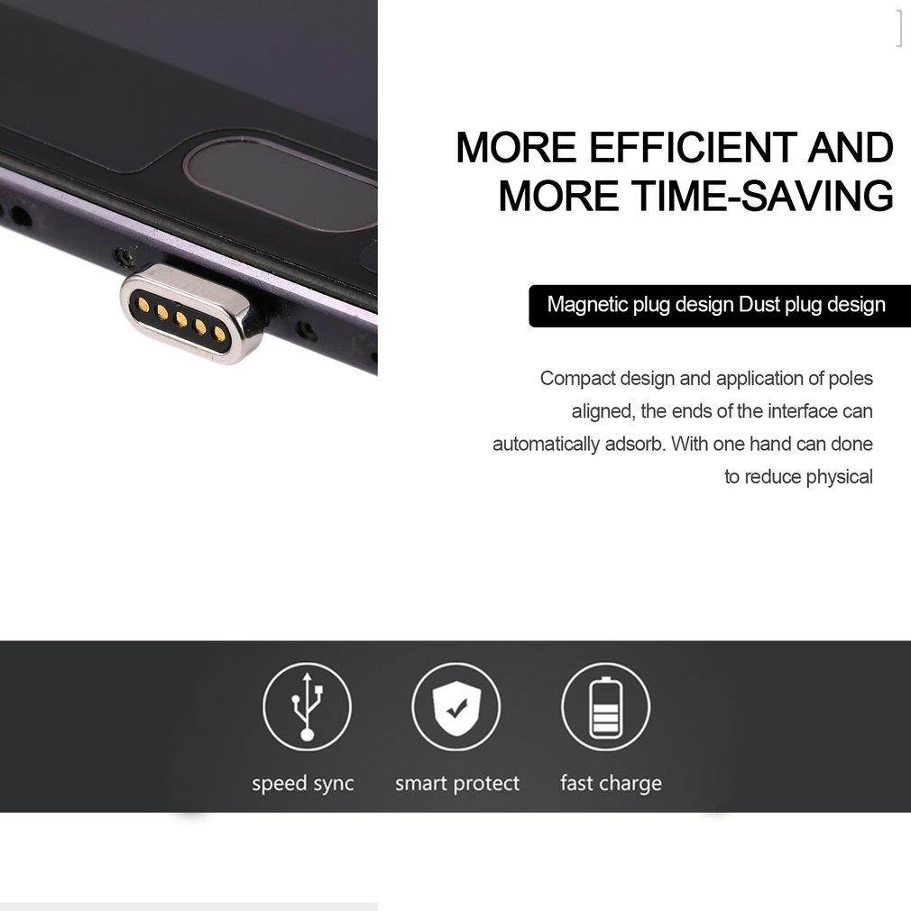 WSKEN Lite Black Data Line Metal Magnetic Cable Quick Charge Powerline Type C